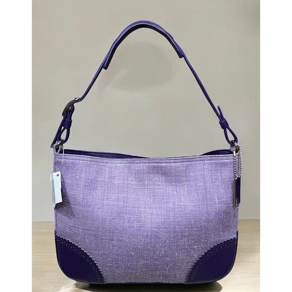 NWT Vintage Coach 8146 Girlie Herringbone Perforated Hobo Bag - Picture 1 of 11